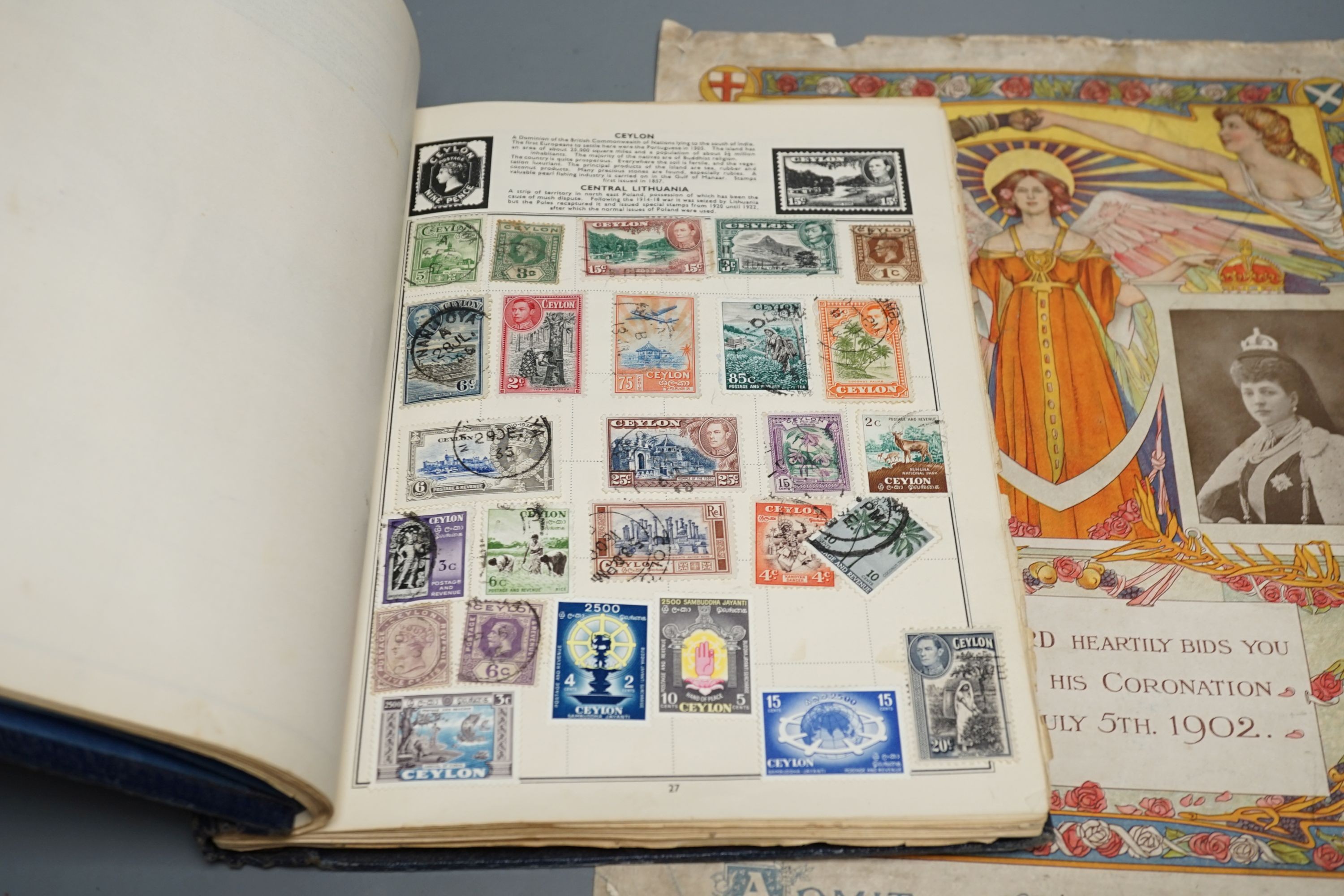 An album of Assorted stamps, mostly British and Commonwealth George V to QEII